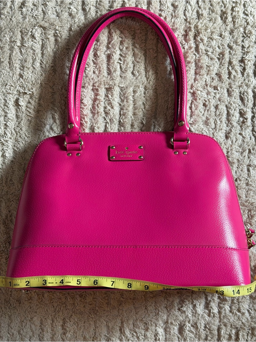 NWOT Kate Spade Hot Pink Pebbled Leather Dome Satchel - Picture 12 of 14